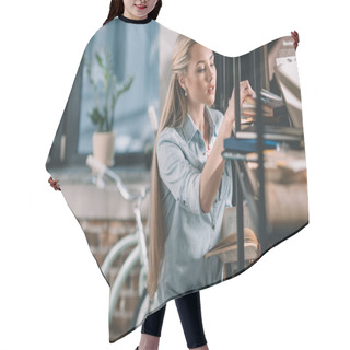 Personality  Woman Looking For A Book Hair Cutting Cape