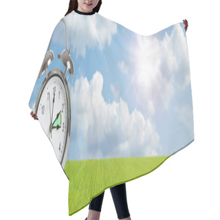 Personality  Clock Time Changing To Summer Time. Hair Cutting Cape