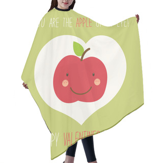 Personality  Valentines Day Card With Cartoon Apple Hair Cutting Cape