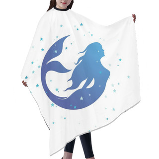 Personality  Mermaid Vector Illustration Design Template Hair Cutting Cape