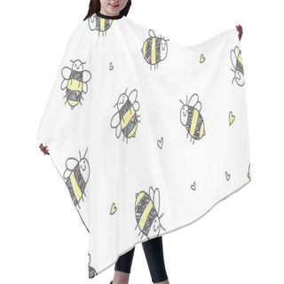 Personality  Seamless Pattern Of Bees Hair Cutting Cape
