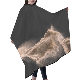 Personality  Dry River Sand Explosion. Golden Colored Sand Splash Agianst Dark Background. Hair Cutting Cape