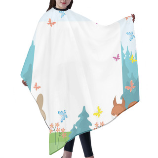 Personality  Squirrel And Rabbit Background Hair Cutting Cape