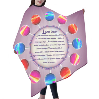Personality  Vector Illustration Of Colorful Lollipops Hair Cutting Cape