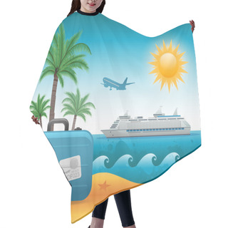 Personality  Summer Beach Vacation Background Hair Cutting Cape