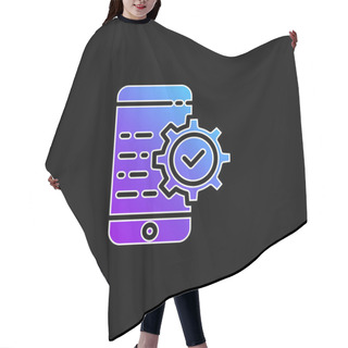 Personality  Application Blue Gradient Vector Icon Hair Cutting Cape