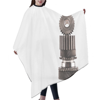 Personality  Metal Mechanism On White Background With Copy Space Hair Cutting Cape