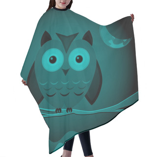 Personality  Owl On The Branch. Vector Illustration. Hair Cutting Cape