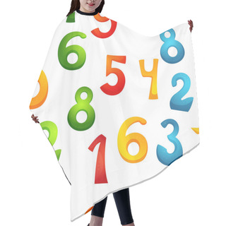 Personality  Seamless Pattern Cartoon Colored Numbers. Hair Cutting Cape