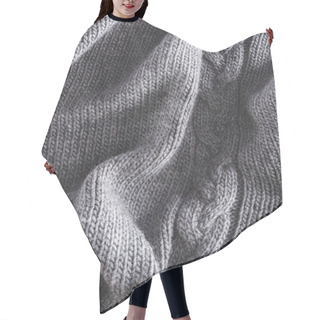 Personality  Full Frame Of Folded Grey Knitted Cloth As Backdrop Hair Cutting Cape