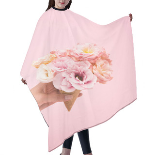 Personality  Flowers In Waffle Cone Hair Cutting Cape