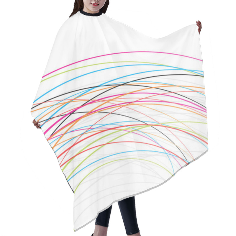 Personality  Hand Drawn Colorful Circle Shape Hair Cutting Cape