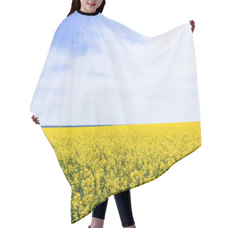 Personality  Yellow And Blooming Wildflowers Against Sky With Clouds In Summertime Hair Cutting Cape