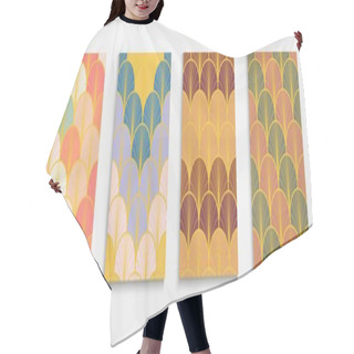 Personality  Asian Golden Fan Minimal Cover Set. Rich VIP Geometric Texture. Chinese Ancient Template Set. Bright Color Ethnic A4 Frame. Trendy Dynamic Soft Fabric Backgroud. Kimono Stripes Poster. Hair Cutting Cape