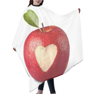 Personality  Apple With A Heart Shaped Cut-out. Hair Cutting Cape