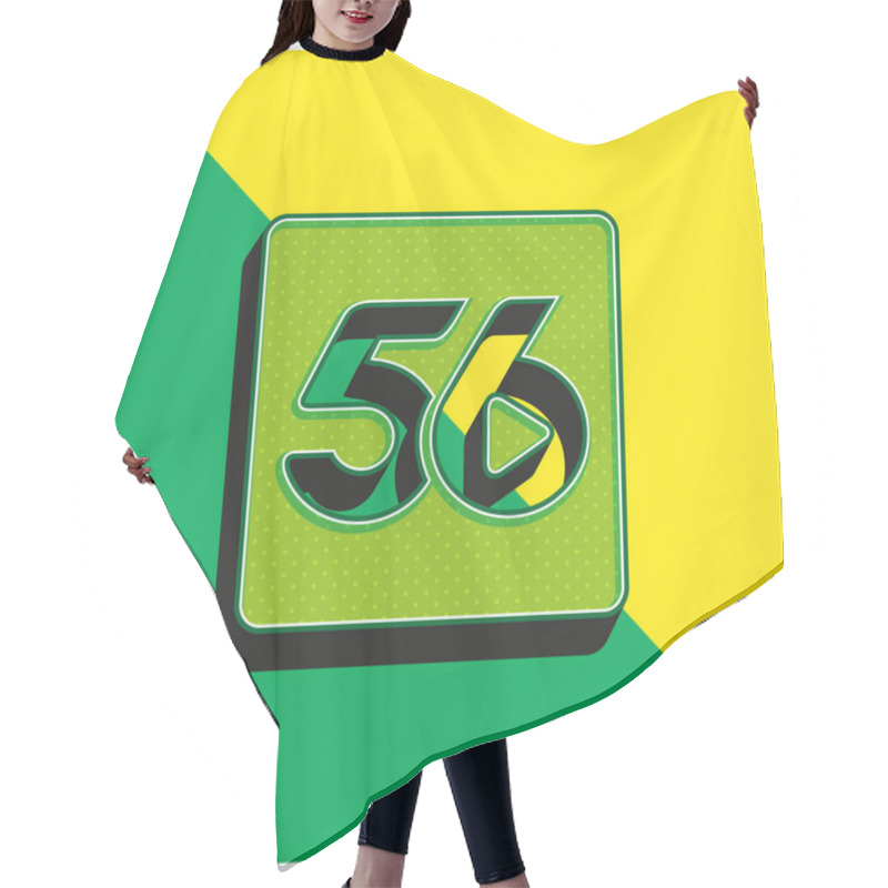 Personality  56 Social Logo Green and yellow modern 3d vector icon logo hair cutting cape