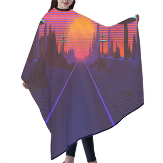 Personality  80s Synthwave And Retrowave Background Hair Cutting Cape