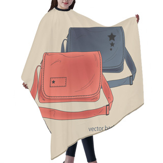 Personality  Vector Illustration Of A Female Bags. Hair Cutting Cape