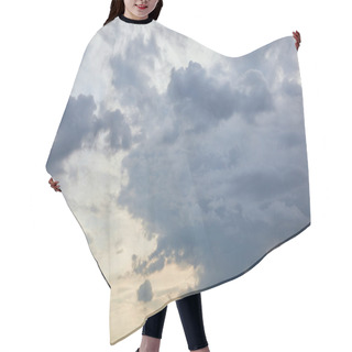 Personality  Blue Clouds On White Sunlight Sky Background  Hair Cutting Cape