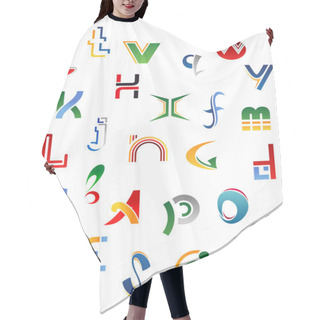 Personality  Set Of Symbols, Letters And Icons Hair Cutting Cape