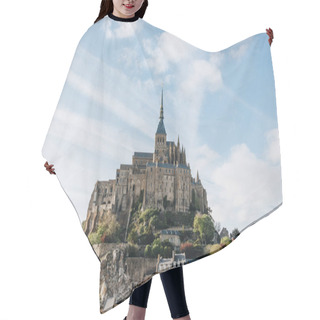 Personality  Blue Sky Over Saint Michaels Mount, Normandy, France Hair Cutting Cape