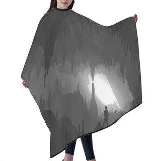Personality  Cave. Inside A Backlit Cavity Hair Cutting Cape