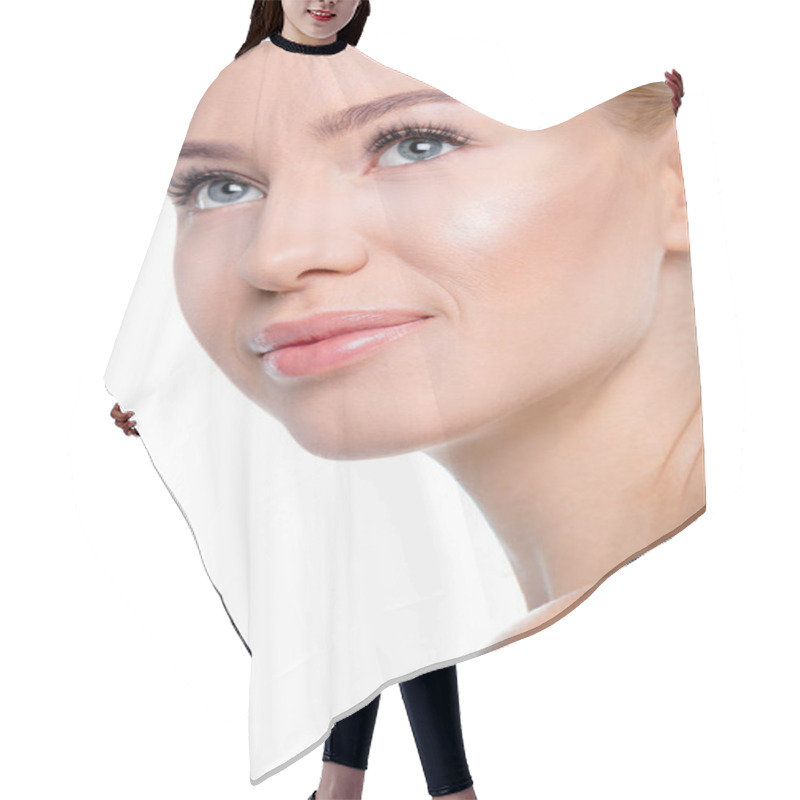 Personality  Young Pretty Woman Hair Cutting Cape