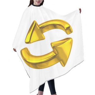 Personality  Golden Rotation Arrows Icon 3d Illustration On White Background Hair Cutting Cape
