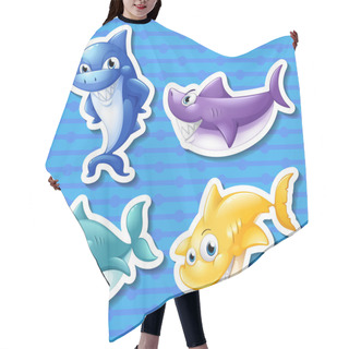 Personality  Shark Illustration Hair Cutting Cape