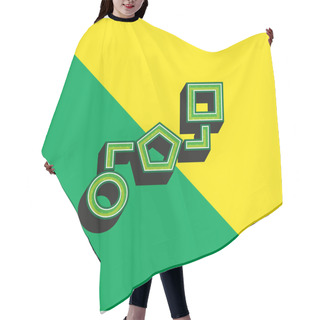 Personality  Block Schemes Of Three Geometric Shapes Connected By Lines Green And Yellow Modern 3d Vector Icon Logo Hair Cutting Cape