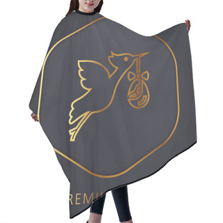 Personality  Bird Stork Golden Line Premium Logo Or Icon Hair Cutting Cape