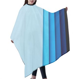 Personality  Pattern Of Vertical Overlapping Paper Sheets In Blue  Tones Hair Cutting Cape
