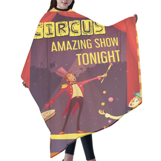 Personality  Circus Performance Announcement Retro Style Poster Hair Cutting Cape