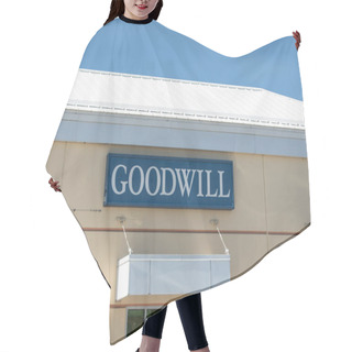 Personality  Bend, OR / USA - September 3 2018: Goodwill Donation Center And Retail Store. Hair Cutting Cape