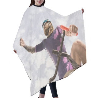 Personality  Cyclist Riding Bicycle Hair Cutting Cape