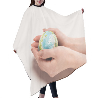 Personality  Cropped View Of Female Hands With Globe Model On White Background, Global Warming Concept Hair Cutting Cape