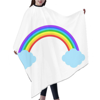 Personality  Cartoon Rainbow With Clouds On White Background. Vector Illustration. EPS 10. Stock Image. Hair Cutting Cape