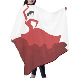 Personality  Retro Style Silhouette Of A Spanish Girl Dancing  Hair Cutting Cape