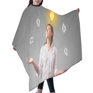 Personality  Happy Person Juggle With Bulbs Hair Cutting Cape