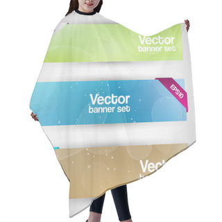 Personality  Vector Set Of Colorful Banners Hair Cutting Cape