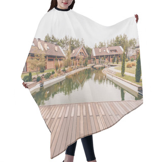 Personality  Pond And Countryside Houses Hair Cutting Cape