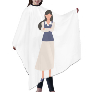 Personality  Avatar Businesswoman Standing Icon, Flat Design Hair Cutting Cape