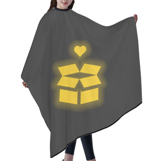 Personality  Box Yellow Glowing Neon Icon Hair Cutting Cape