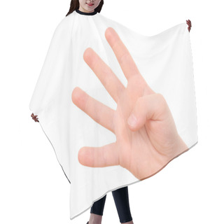 Personality  Hand Counting - Four Fingers Of Kid's Hand Isolated On White Hair Cutting Cape