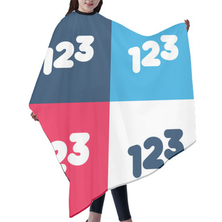Personality  123 Numbers Blue And Red Four Color Minimal Icon Set Hair Cutting Cape