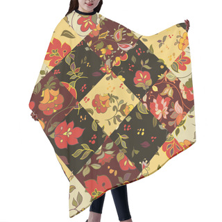 Personality  Seamless Patchwork Pattern With Flowers. Vintage Boho Style Hair Cutting Cape
