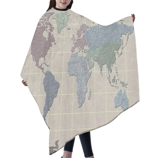 Personality  World Map Illustration Hair Cutting Cape