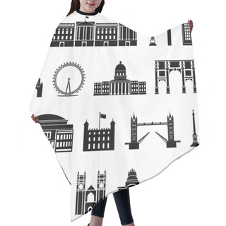 Personality  Vector Illustration Of The Various Landmarks Of London Hair Cutting Cape