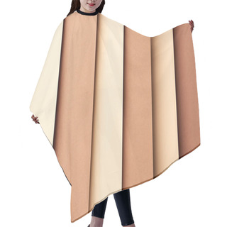 Personality  Abstract Background With Paper Sheets In Beige And Brown Tones Hair Cutting Cape
