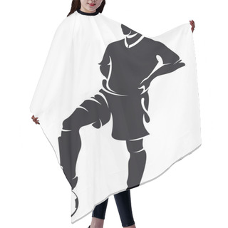 Personality  Vector Football (soccer) Player Standing, Silhouette Hair Cutting Cape